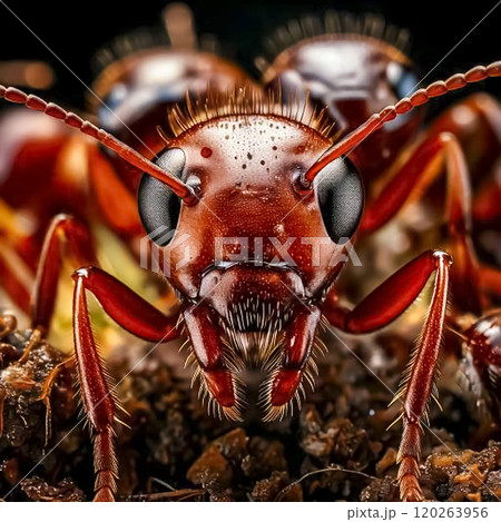 蟻のマクロレンズ撮影　クローズアップ素材 120263956