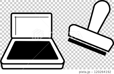 Ink and stamp illustration icon Ink and stamp illustration icon 120264192