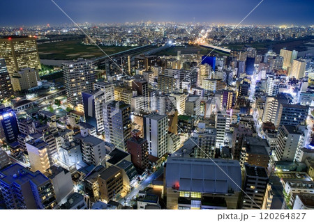 【夜景100選】川崎市、川崎市役所スカイデッキからの夜景(東京都心方面) 【夜景100選】川崎市、川崎市役所スカイデッキからの夜景(東京都心方面) 120264827