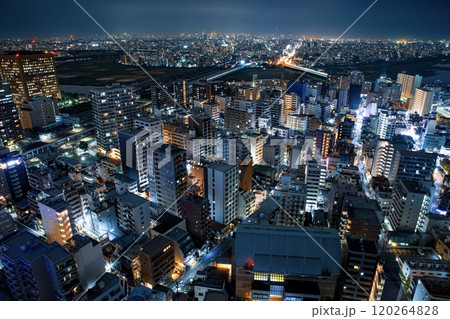 【夜景100選】川崎市、川崎市役所スカイデッキからの夜景(東京都心方面) 【夜景100選】川崎市、川崎市役所スカイデッキからの夜景(東京都心方面) 120264828