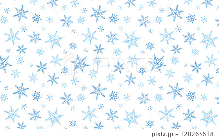 背景透過の雪の結晶シームレスパターン/ブルー 120265618