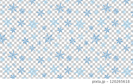 背景透過の雪の結晶シームレスパターン/ブルー 120265618