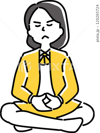 瞑想する女性社員 120265724