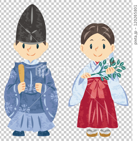 神道　神社　巫女　神主　イラスト 120265801