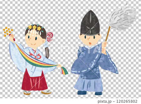 神道 神社 巫女 神主 イラスト 神道 神社 巫女 神主 イラスト 120265802