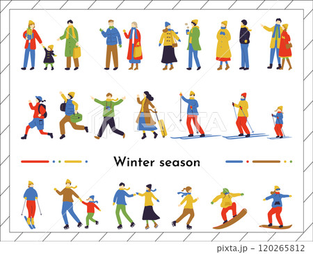 冬の人物 イラストセット 冬の人物 イラストセット 120265812