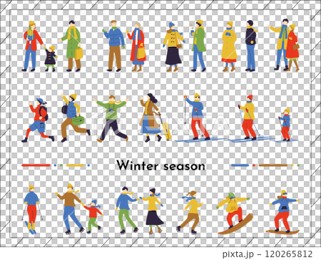 冬の人物 イラストセット 冬の人物 イラストセット 120265812