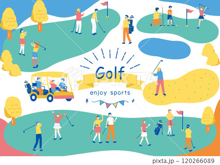 ゴルフを楽しむ人達 ゴルフを楽しむ人達 120266089