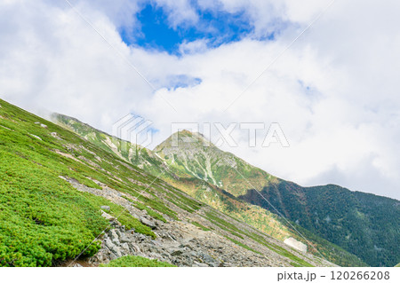 大聖寺平から見る悪沢岳(東岳)南アルプス 悪沢岳と荒川岳登山 大聖寺平から見る悪沢岳(東岳)南アルプス 悪沢岳と荒川岳登山 120266208