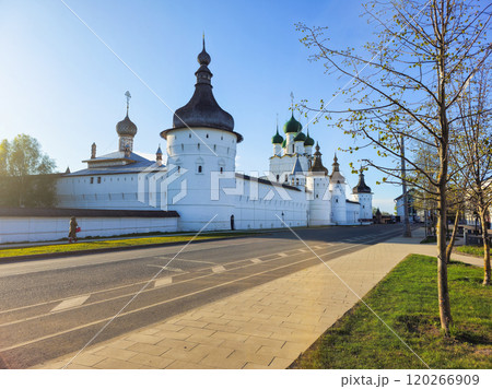 Sunny spring in Rostov the Great Kremlin. 120266909