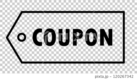 Simple coupon icon vector in tag shape 120267342