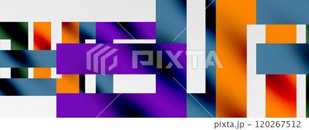 Colorful squares, lines minimal abstract background. Vector Illustration For Wallpaper, Banner, Background, Card, Book Illustration, landing page 120267512