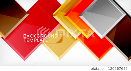 Glass toy style square shapes abstract design. Vector Illustration For Wallpaper, Banner, Background, Card, Book Illustration, landing page Glass toy style square shapes abstract design. Vector Illustration For Wallpaper, Banner, Background, Card, Book Illustration, landing page 120267635
