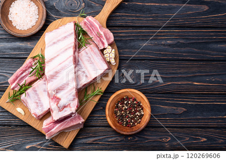 Raw Pork ribs photography . Top view Raw Pork ribs photography . Top view 120269606