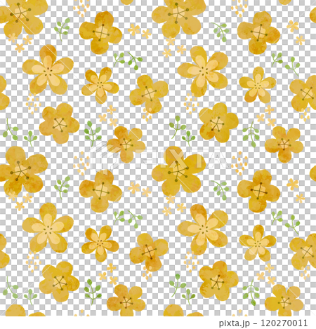 北欧風の花柄・シームレスパターン(オレンジ) 120270011