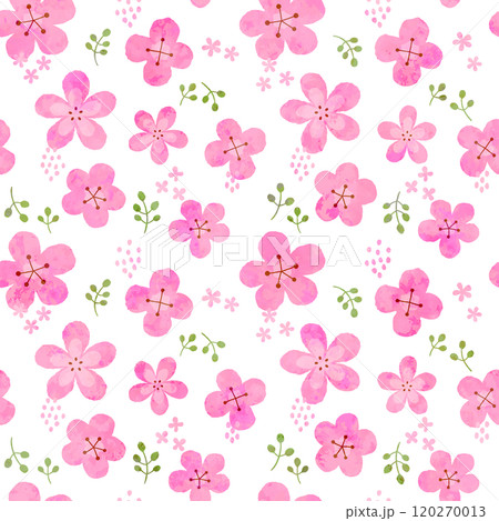 北欧風の花柄・シームレスパターン(ピンク) 120270013