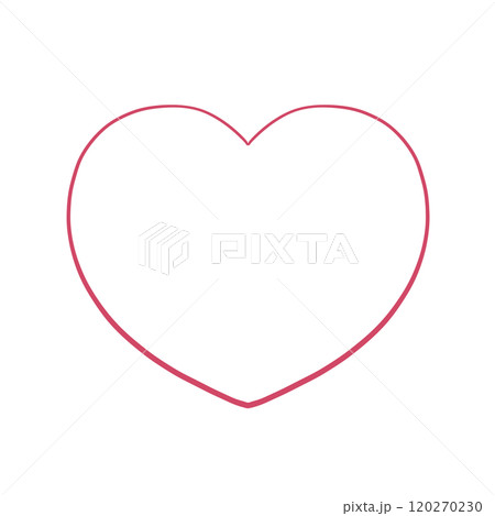 手描きのハート - 癒されるレッド 120270230
