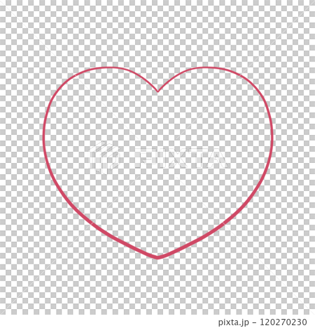 手描きのハート - 癒されるレッド 120270230
