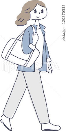 パンツスタイルの若い女性 120270532