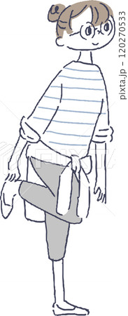 おしゃれな女性の全身のイラスト 120270533