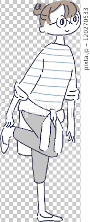 おしゃれな女性の全身のイラスト 120270533