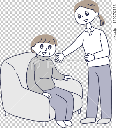 シニア女性の介助をする女性 シニア女性の介助をする女性 120270558
