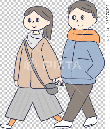 A couple walking hand in hand 120270561