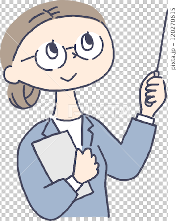 差し棒で説明をする女性 120270615