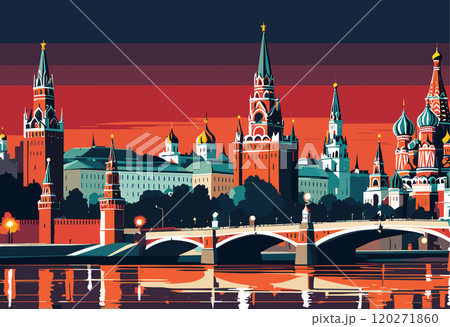 Colorful Digital Artwork of Moscow's Saint Basil's Cathedral Colorful Digital Artwork of Moscow's Saint Basil's Cathedral 120271860