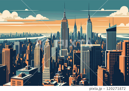 Digital illustration of New York cityscape 120271872