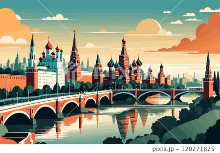 Digital illustration of Moscow cityscape 120271875