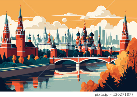 Digital illustration of Moscow cityscape 120271877