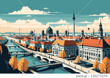 Digital illustration of Berlin cityscape 120271879