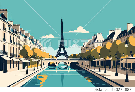 Digital illustration of Paris cityscape 120271888