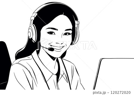 Smiling Female Customer Service Representative at Workstation Smiling Female Customer Service Representative at Workstation 120272020