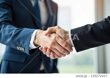 Close-Up of Business Handshake in Formal Setting Close-Up of Business Handshake in Formal Setting 120272027