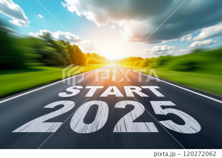 Start of 2025 on Open Road Toward Sunrise Start of 2025 on Open Road Toward Sunrise 120272062