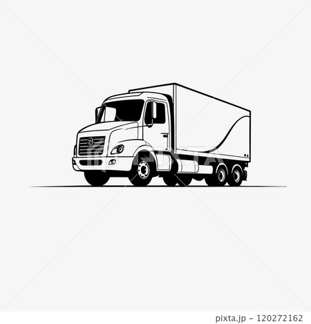 Minimalist Line Art of a Large Semi-Truck in Motion Minimalist Line Art of a Large Semi-Truck in Motion 120272162