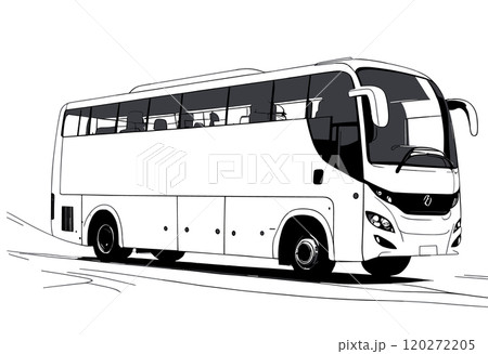 Black and White Modern Bus Vector Illustration 120272205