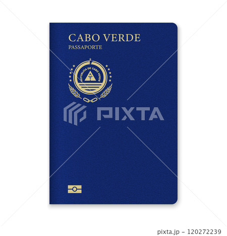 Cape Verde Passport Cover with Gold Emblem and Text Cape Verde Passport Cover with Gold Emblem and Text 120272239