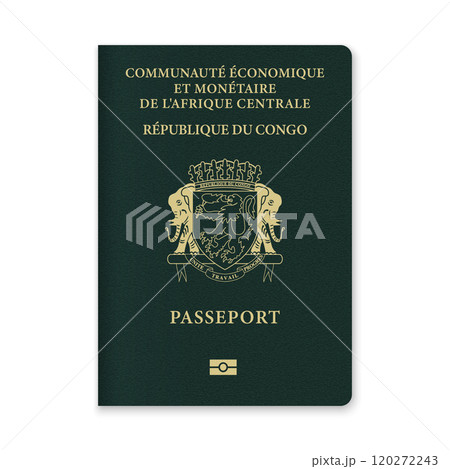 Congo Passport Cover with Gold Emblem and Text 120272243