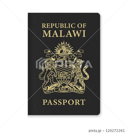 Malawi Passport Cover with Gold Emblem and Text Malawi Passport Cover with Gold Emblem and Text 120272261