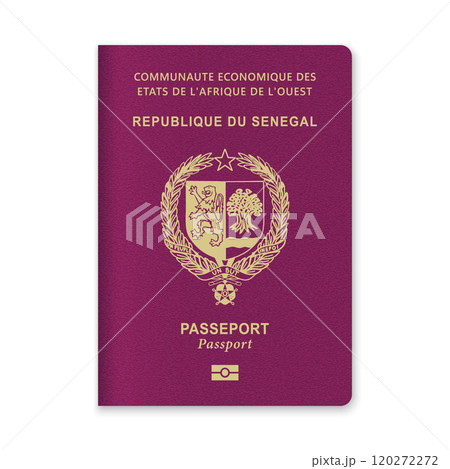Senegal Passport Cover with Gold Emblem and Text Senegal Passport Cover with Gold Emblem and Text 120272272
