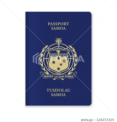 Samoa Passport Cover with Gold Emblem and Textのイラスト素材 [120272325] - PIXTA