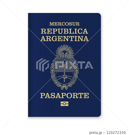 Argentina Passport Cover with Gold Emblem and Text 120272330