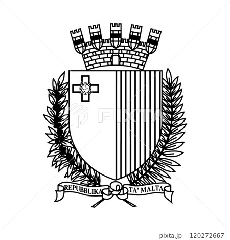 National Emblem of Malta, Black and White Coat of Arms 120272667