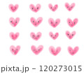 いろいろな表情のハートたち 120273015