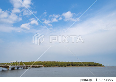 青い空と十三湖　中の島ブリッジパーク 120273595