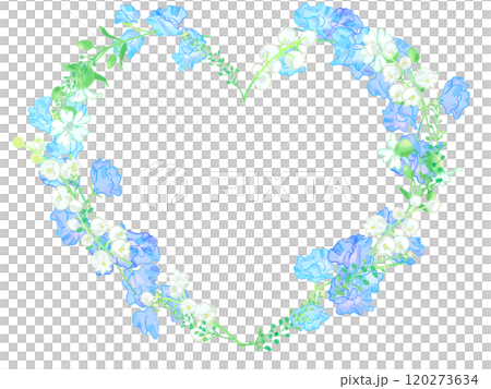 Blue sweet pea heart frame Blue sweet pea heart frame 120273634