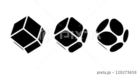 菱形十二面体のベクターイラストのセット 120273658